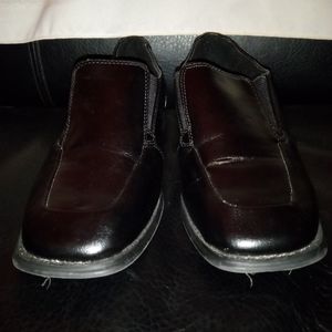 Sonoma Boys Slip On Loafers Black Faux Leather Casual Dress Shoes Size 3 medium